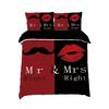 Mr Mrs Bedding Set Couple Lovers Gift Duvet Cover Set Romantic Valentines Day Quilt Cover Pillowcases Queen King Size 2/3 Pcs