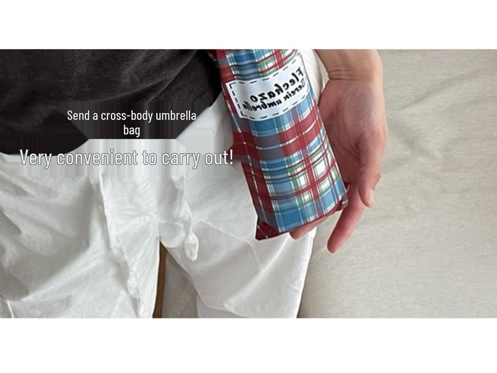 Korean Style Sun & Rain UV Protection Umbrella for Women - Manual Foldable with Curved Hook and Black Glue Sunshade