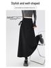 2025 New Design Women's Irregular Gray Woolen A-Line Tie-Up Long Skirt for Autumn/Winter