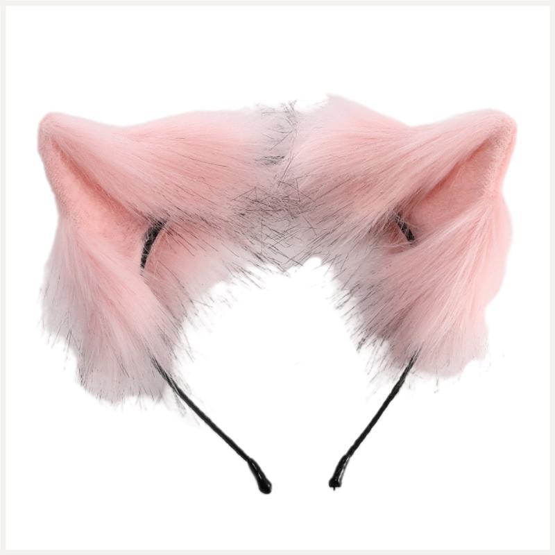 Fell-Tierohren-Stirnband für Katze Fell-Cosplay-Tier Lilota Kopfbedeckung Haare