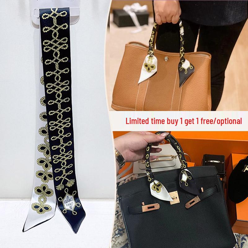 

Трендовий шарф-обмотка ручки сумки в шовковому стилі на 2024 рік