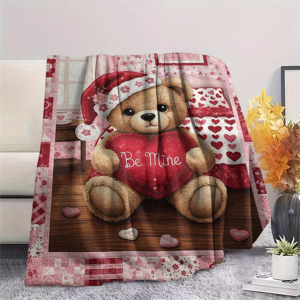 1 Stück Flanelldecke mit Cartoon-Druck, Hohe Qualität, Bequem für alle Jahreszeiten, Heimdekoration, Wärme und Komfort, Perfekt als Weihnachts- oder Geburtstagsgeschenk