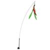 Funny Cat Feather Stick Interactive Handheld Cat Feather Wand with Suction Cup for CatsGreen