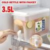 Lemon Juice Water Kettle Lemonade Bottle Beverage Drinkware Pot 3.5L Refrigerator Cool Bucket with Faucet Large Capacity