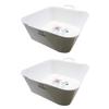 Ohe Laundry Tub, 43.5cm H X 37cm W X 17.5cm D, White, Arao! Large Storage Basin, Great for Hand Washing, Soaking, Pet Washing, and Footbaths, Made In
