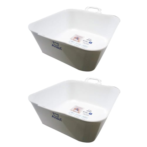 Ohe Laundry Tub, 43.5cm H X 37cm W X 17.5cm D, White, Arao! Large Storage Basin, Great for Hand Washing, Soaking, Pet Washing, and Footbaths, Made In