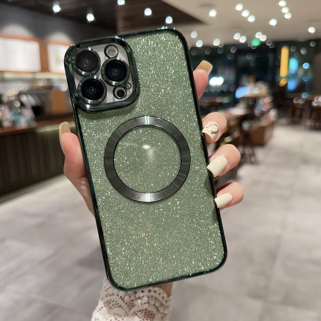 Applicable To iPhone17proMax Magnetic Mobile Phone Case Glitter Apple 16 Electroplating 15 All-inclusive Anti-drop 14 Protective Case