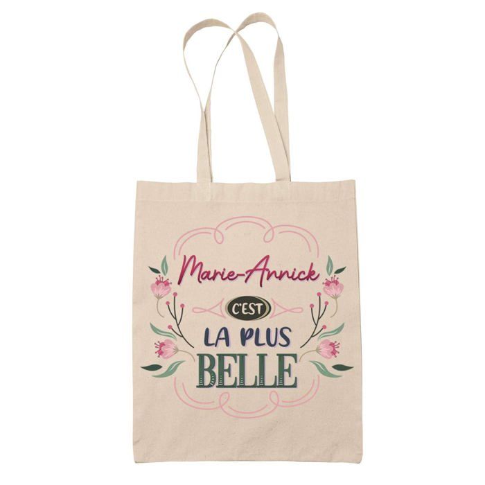 Sac cabas - PLANETEE - Marie-Annick la plus belle - Jute - Beige - Imprimé en France
