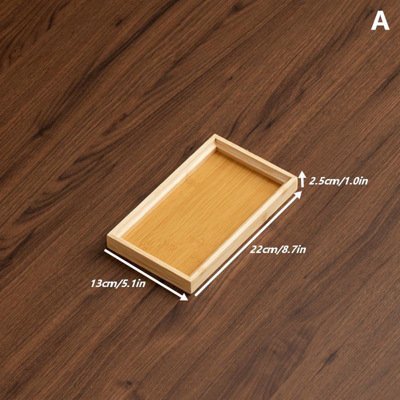 1Pcs Rectangular Serving Tray Tableware Food Tray For Kitchen Party Tea Bar Bamboo Wood Pallets Flat Plate Kitchen Utensils