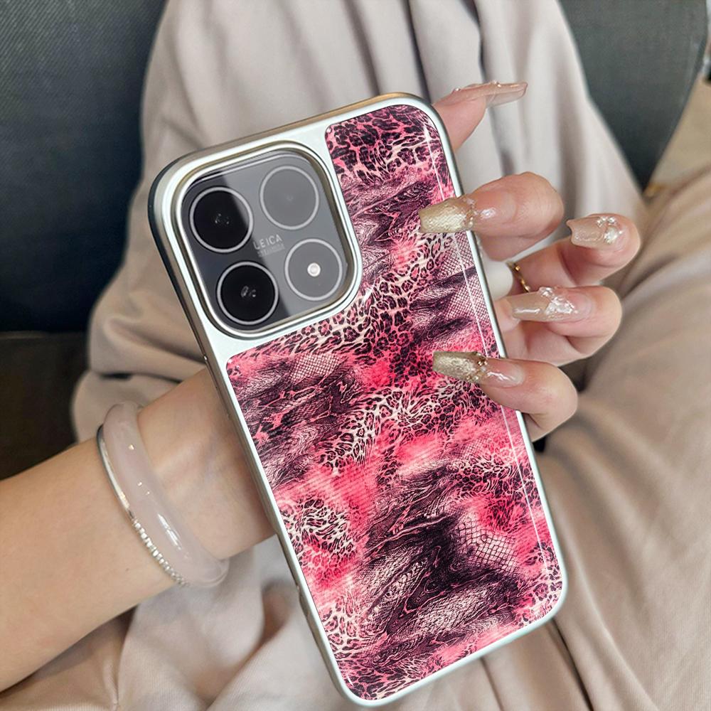 Watercolor Leopard Drop Glue Case For iPhone 15 17 13 Pro Max Phone 11 12 ProMax 14 15 16 Plus Cases Shockproof Minimalist Funda