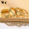 Vnox 2mm-8mm Anti Scratch Tungten Ring for Women Men, Simple Gold Plated Wedding Bands, Minimalist Ring Gift