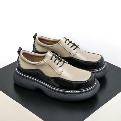 Fashion New Men Fashion Derby Shoes Thick Bottom Waterproof Big Head Leather Shoes European Gentlemen Social Shoes Size 38-45 Men Shoes