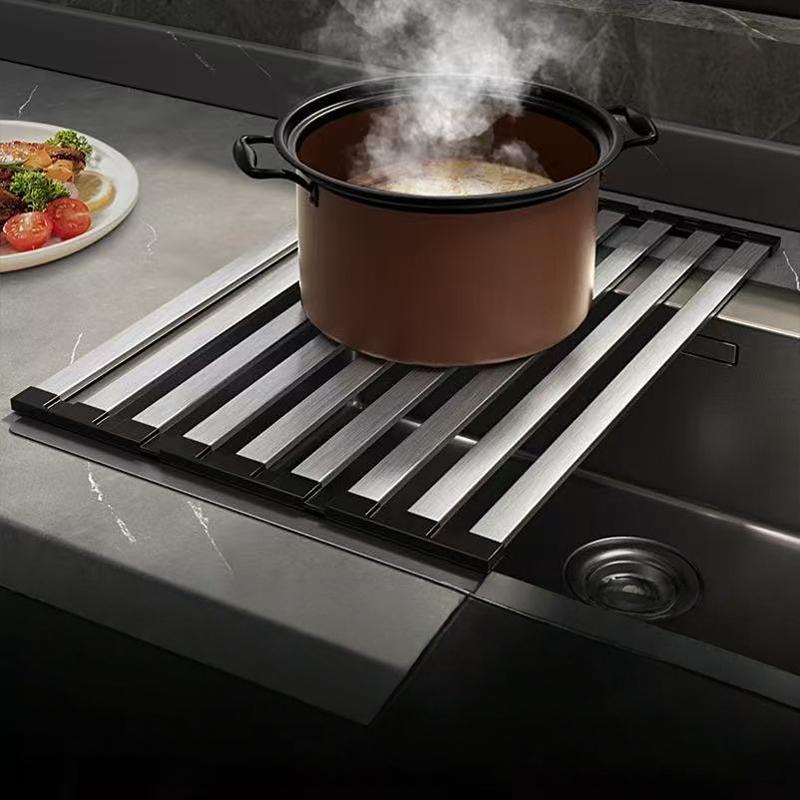 304 Edelstahl Küchenspülbecken Abtropfgestell Spülbecken Abtropfgestell Abtropfgestell Faltbar Teleskopierbar Abtropfkorb Geschirrorganizer Trocknet Schnell