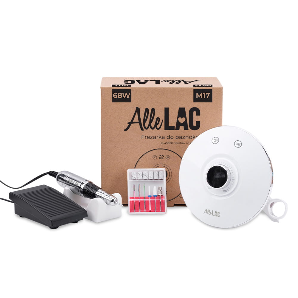 Frezarka Do Paznokci 68W Allelac Do Manicure Pedicure Biała M17 45 000 Obrotów