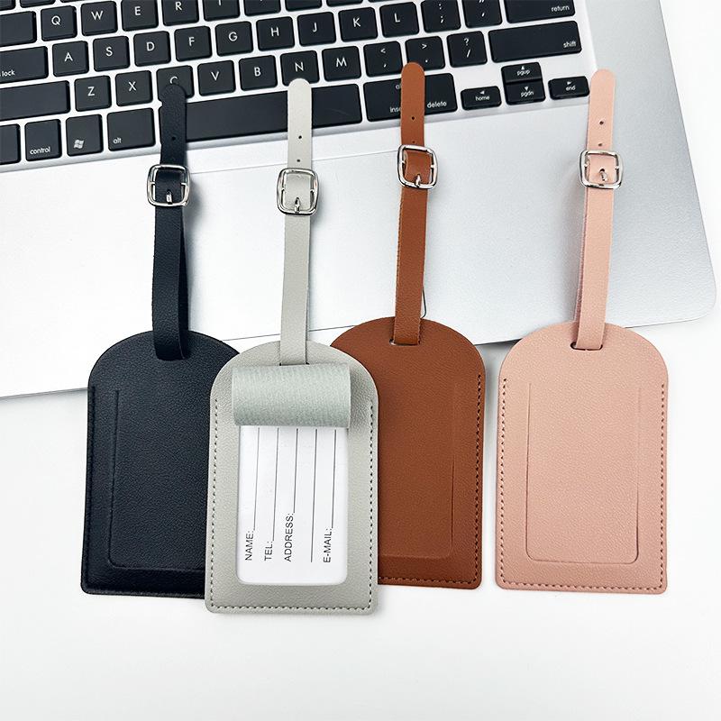 Thickened PU Leather Luggage Tag with Signature Card and Anti-Lost Features
