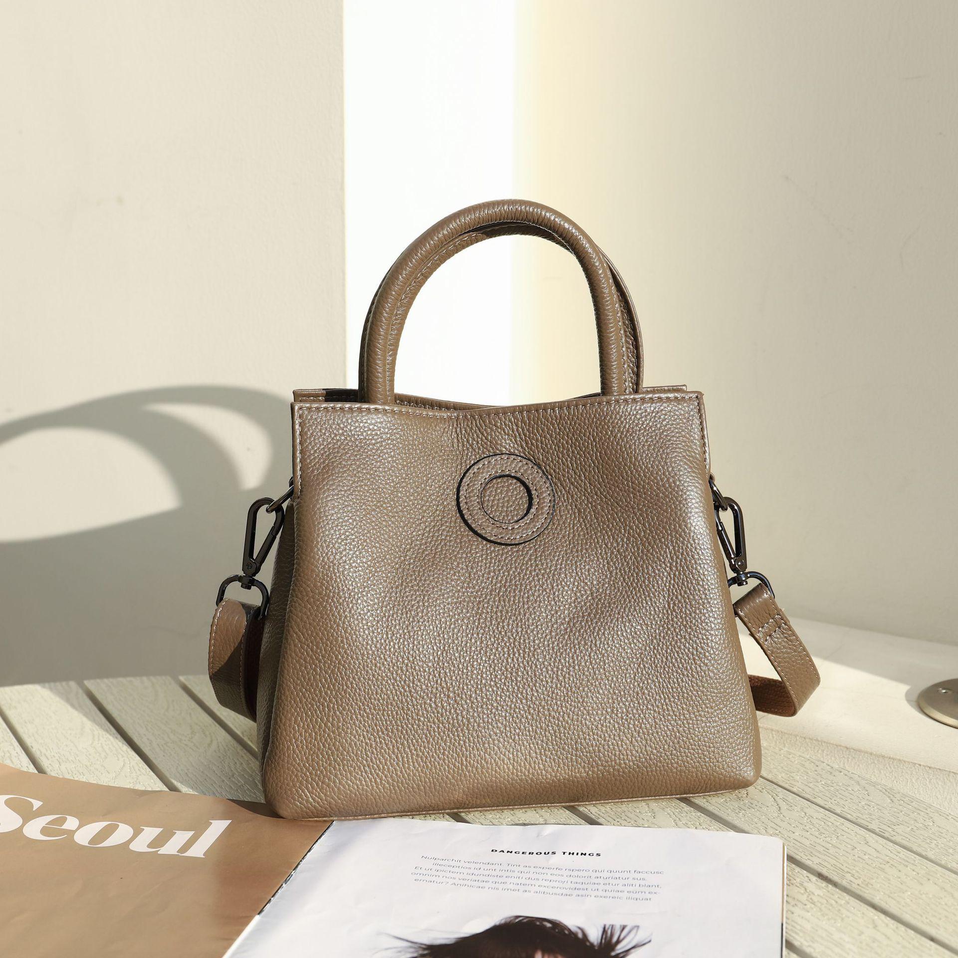 Women s Genuine Cowhide Versatile Tote & Crossbody Bag