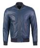 Leather Genuine Men's Bomber Blue Stylish Soft Jacket Handmade Biker Lambskin