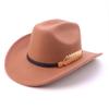 New Western Cowboy Hat Fashion Accessories One-word Wool Hat British Versatile Trend Cowboy Hat