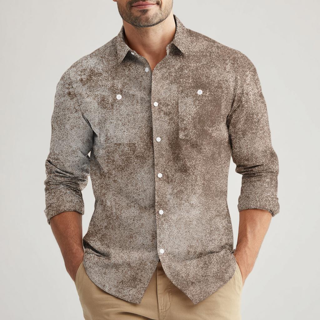 Men's Loose Classic Lapel Multi-pocket Industrial Work Shirt Top