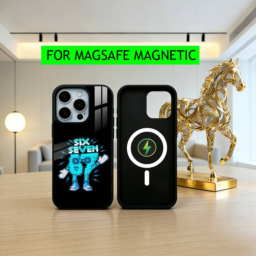 Six Seven 67 SS Phone Case For iPhone17,16,15,14,13,12,11 Plus,Pro Magnetic For Magsafe Wireless Charging