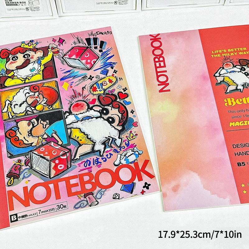 

Cartoon Notebook Crayon Shin Chan Notebooks Diary Book School Students Journals Stationery Supplies Children Gifts B5 s Kid Friendly Entertaining Fun