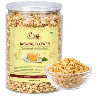 The Indian Chai - Jasmine Flower Herbal Infusion 80g | May Support Heart Wellness and Digestion | Caffeine Free Floral Tea