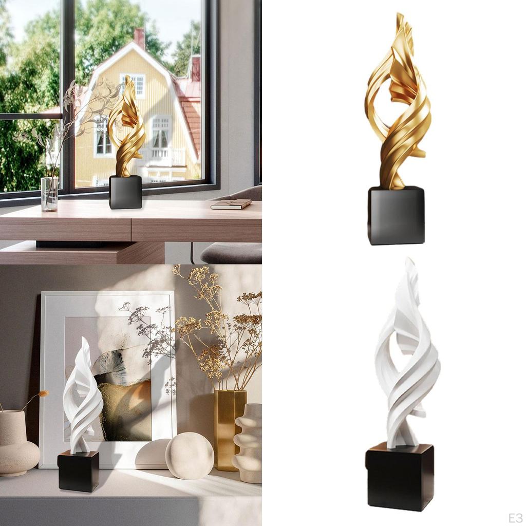 Objet décoratif - Gold - Statue en résine le Silence - Sculpture nordique abstraite - Doré