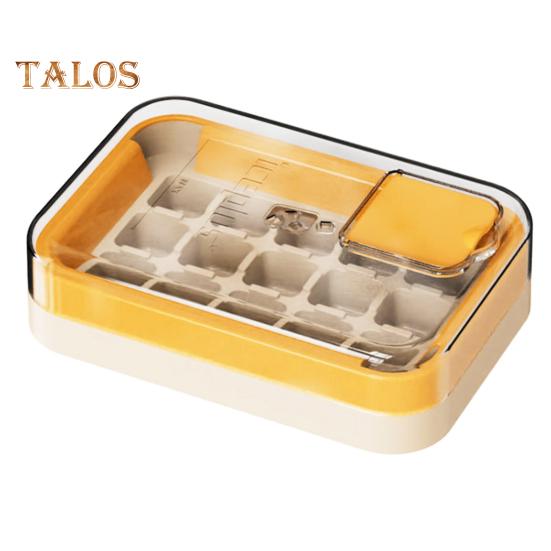Ice Cube Tray with Lid 15 Cubes Ice Grid Easy-Release Silicone Bottom Stackable Ice Trays for Freezer