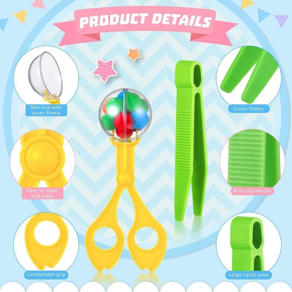 Creative Hairball Skill Learning Toy Rainbow Counting Pompoms Color Matching Toy Set  Teaching Aids