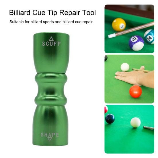 Snooker Pool Cue Tip Tool Hliníková slitina 3-v-1 Kulečník Pool Stick Tip Kovový Scuffer Shaper Provzdušňovač Nástroj na opravu Pool Cue Příslušenství