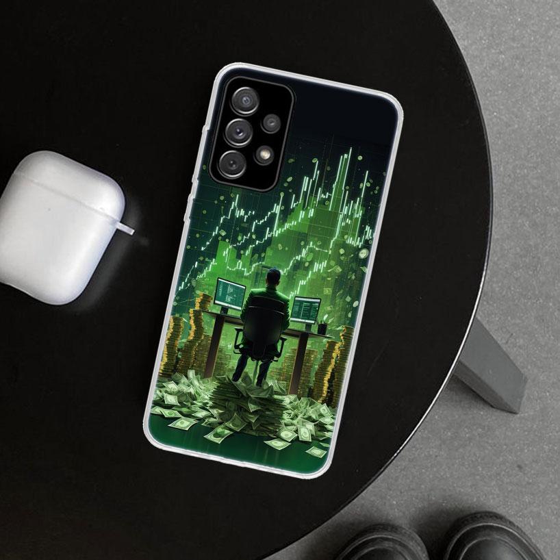 Trade Investment Forex Stock Market Phone Case Cover for Samsung Galaxy A12 A22 A32 A52 A72 A02S A51 A50S A31 A20S A10S Note 20