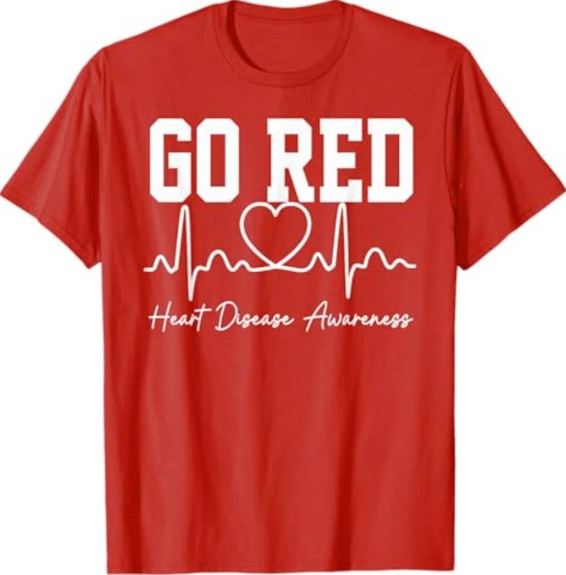 

Go Red For Women American Heart Disease Month Awareness T-Shirt S