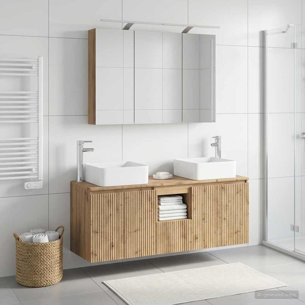Bathroom Cabinet Set 4 pcs Artisan Oak 100 x 14.5 x 70 cm