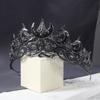 Vintage Style Queen Crown Black Color Baroque Crown Dark Star Headpiece  for Women