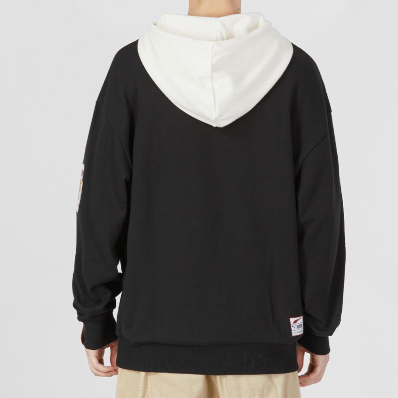 PUMA Team Badge Early Spring Series Sports Casual Pullover Hoodie Unisex Tops Black 677377-01