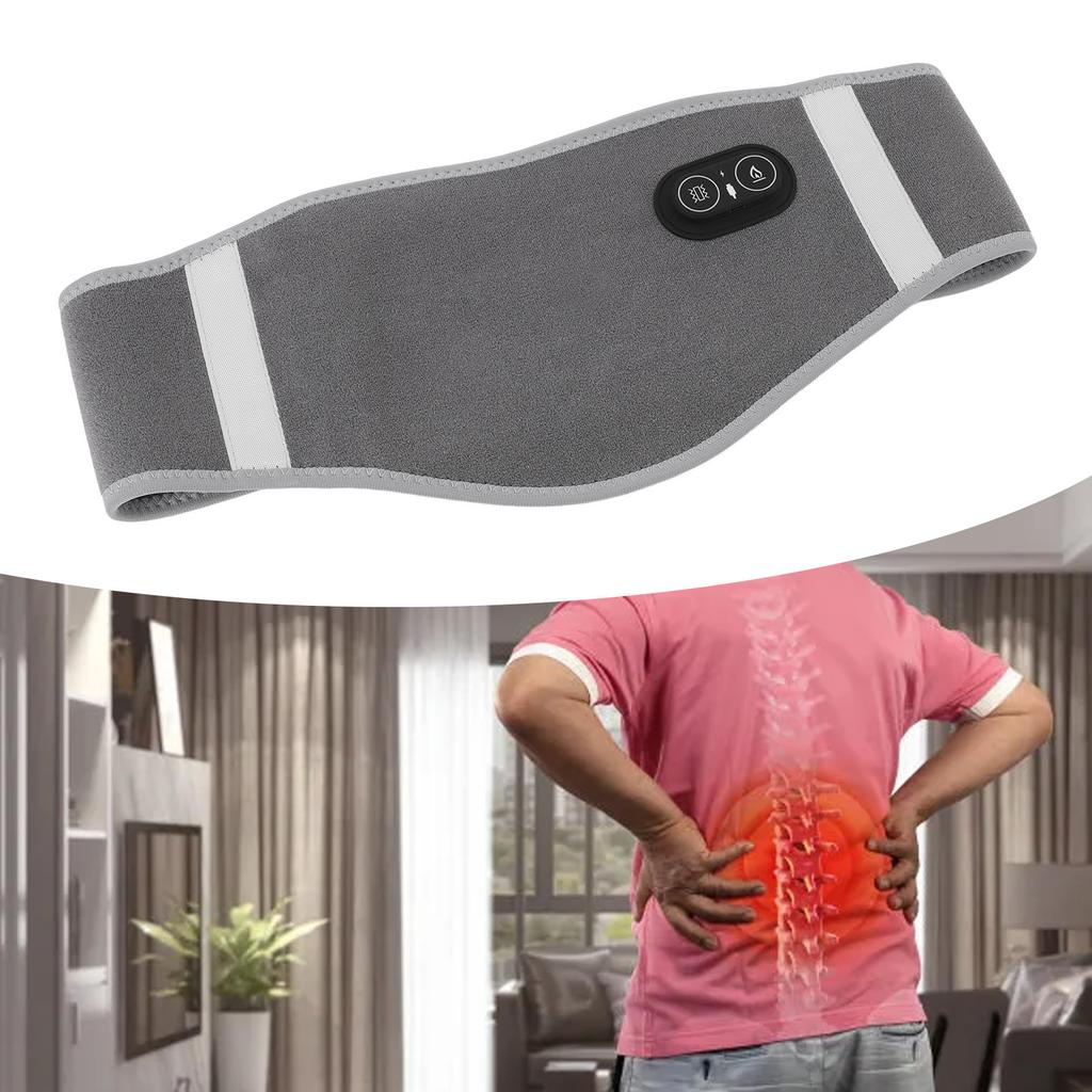 Back Heating Belt Carbon Fibre Heating 3 Vibration Modes 3 Temperature Controls Lumbar Heating Pad for Shoulder Abdomen