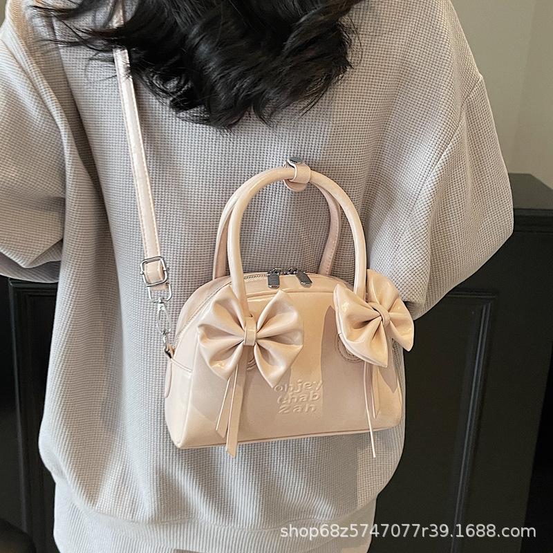 Shoulder bag fresh 2025 new women's bag Korean fashion bow new hand-to-hand small women's bag crossbody shell bag