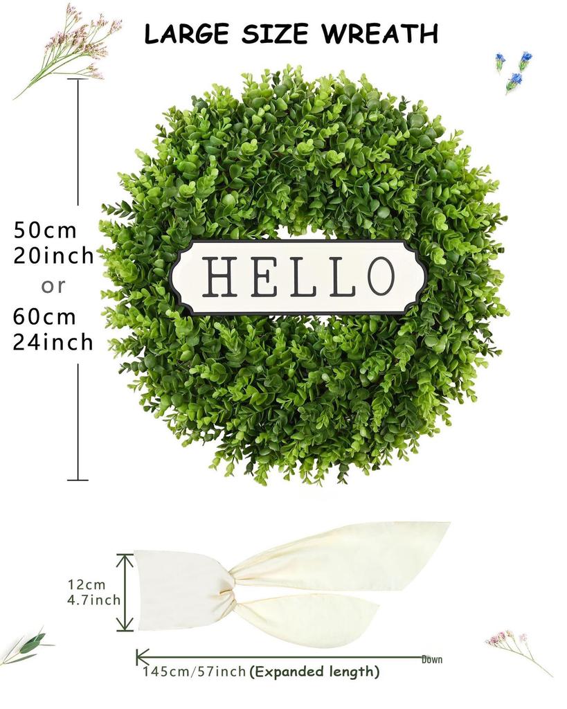 Eucalyptus Leaf Wreath – Spring & Summer Door Hanging Decoration