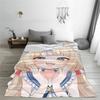 Sameko Saba Cute Anime Blankets Soft Warm Flannel Throw Blanket Plush for Bed Living Room Picnic Travel Home Sofa