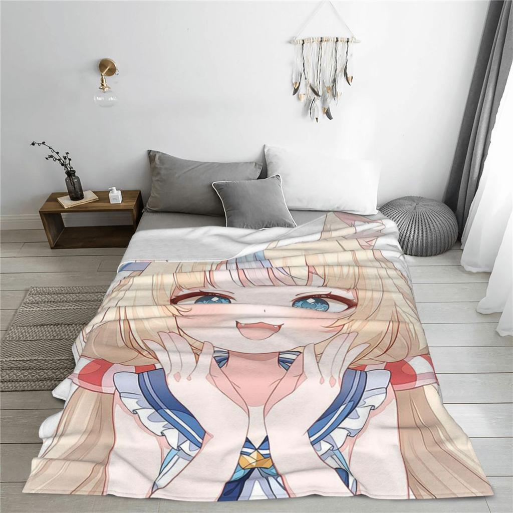 Sameko Saba Cute Anime Blankets Soft Warm Flannel Throw Blanket Plush for Bed Living Room Picnic Travel Home Sofa