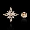 Cross Starlight Zircon Copper Brooch - Elegant Eight-Pointed Star Lapel Pin for Men & Women