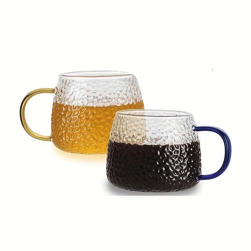 

2 шт. чашки из кованого боросиликатного стекла 5,07 унции с ручками, мини-кружки для эспрессо, для холодных напитков, молока, завтрака, чашки для латте 401-500ml