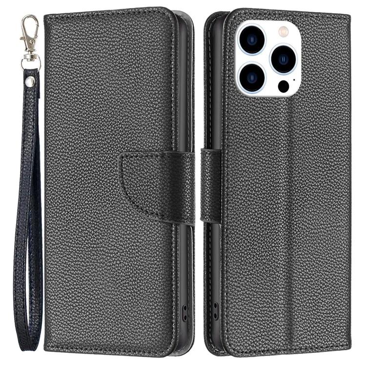 

For iPhone 16 Pro Max Case Wallet Litchi Texture Leather Phone Cover