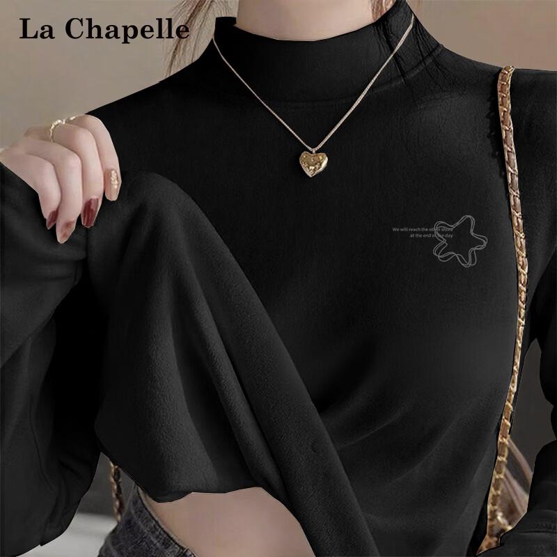 La Chapelle Women s Semi-High Neck Star Print Thermal Top S