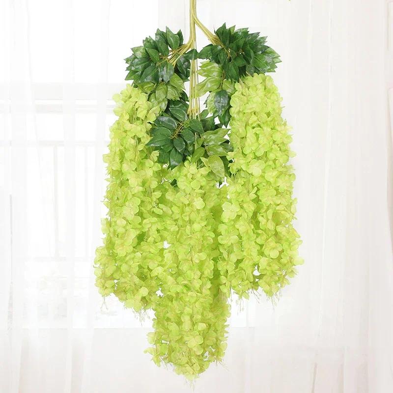 12Pcs Wisteria Flowers Ratta Extra Long Artificial Silk Flower Hanging On The Wedding Garden Outdoor Party Home Garden Decorat