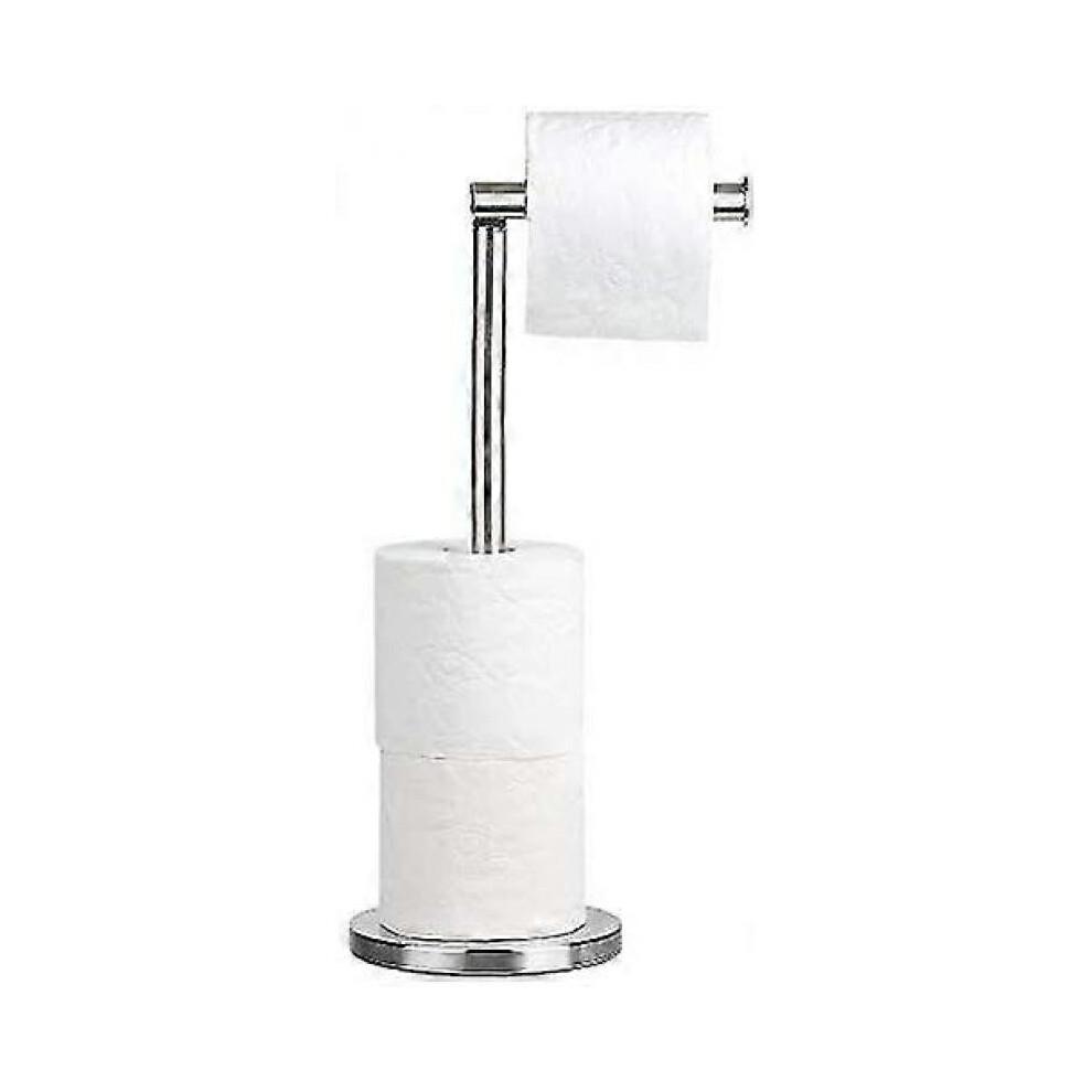 Freistehender Toilettenpapierständer mit Stauraum, Toilettenpapierrollenhalter aus Edelstahl, 15x42 cm weniger