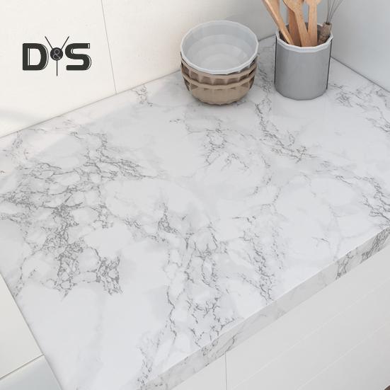Kitchen Countertop Stickers Marble Pattern Cabinet Shelf Drawer Liner Self Adhesive Waterproof Stickers for Washbasin Countertop