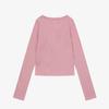 Solteuaenchokollis Ribbed Henley Neck Long Sleeve T-Shirt Pink 4W2511001