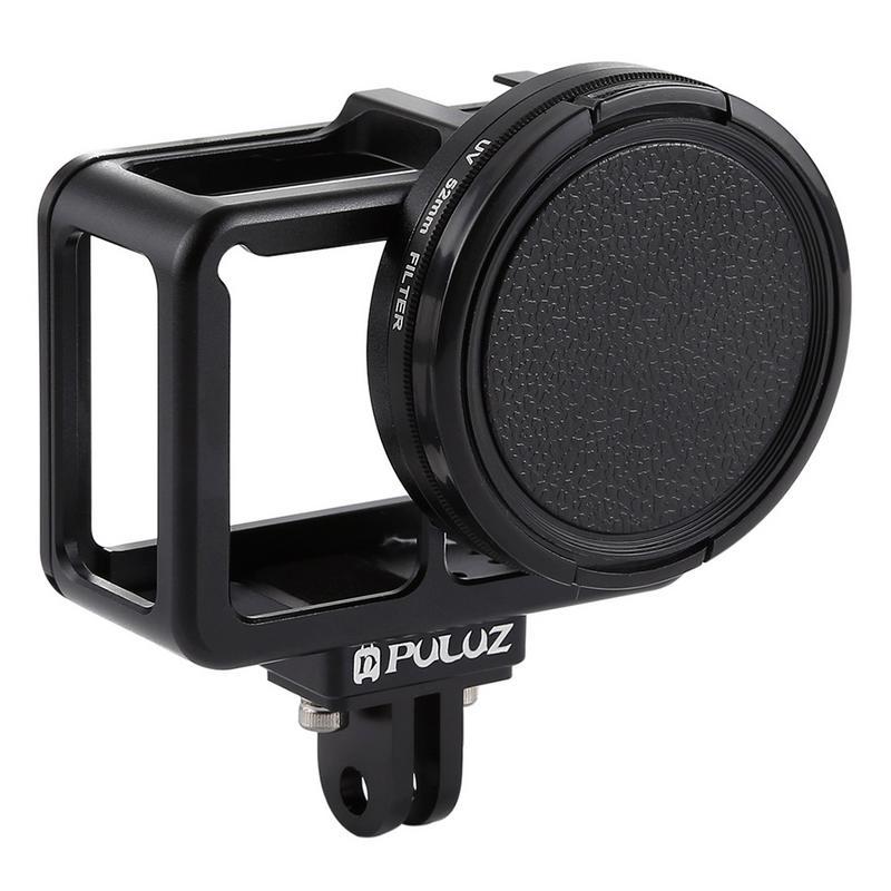 for DJI Gopro Action Camera Color : Black Housing Shell CNC Aluminum Alloy Protective Cage with Insurance Frame /& 52mm UV Lens for GoPro HERO7 Silver //7 White Black