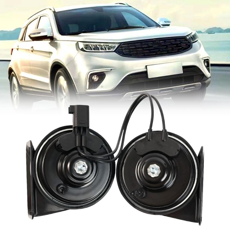 2PCS Direct Replacement Heavy Duty Auto Horns Single Plug Connection Easy Install Enhancing Sound Output  For Vehicle